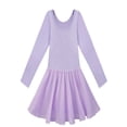 thumbnail image 3 of YiZYiF Kids Little Girls Long Sleeve Ballet Dance Dress Gymnastics Skirted Leotard Dancewear, 3 of 6