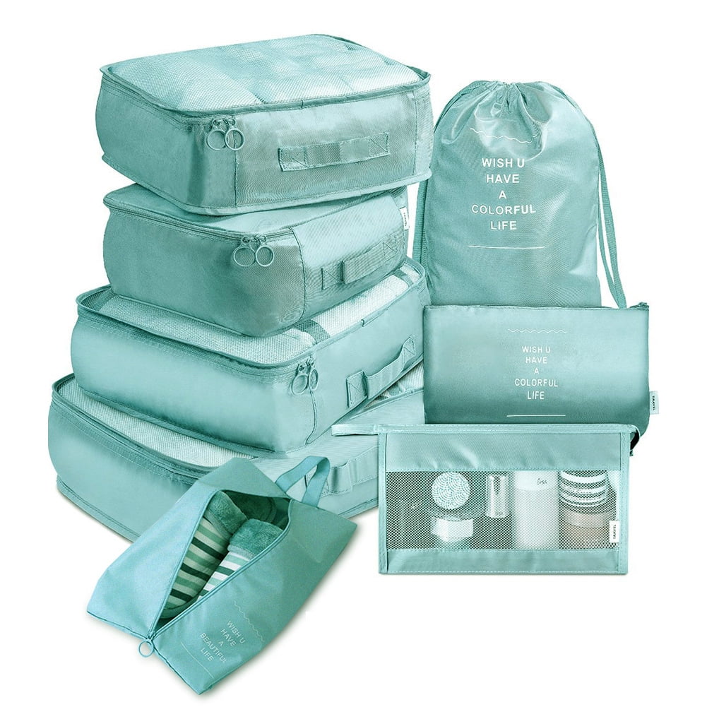 Amazon Ensemble de Rangement de Voyage Sac de Rangement de Voyage 8 Pcs Ensemble 8 Pcs Costume Vêtements de Voyage Sac de Rangement Bleu Vif