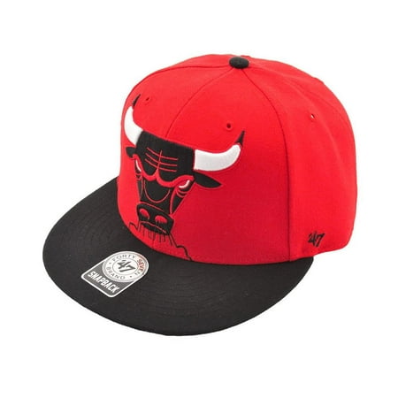 47 Brand Boys 8-20 NBA Chicago Bulls Snapback Hat Cap (Red One Size)