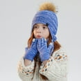 thumbnail image 6 of Children's Winter Hats with Ear Flaps Scarf Glove Set, Knitted Lined Beanies Cap for 4-10 Years Boys Girls, 6 of 7