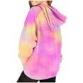thumbnail image 6 of ATOGUTA Girls Fleece Lined Hoodie Size 5T-15 Thick Graphic Tie Dye Sweatshirt with Pocket Cute Pullovers Tops Yellow, 6 of 6