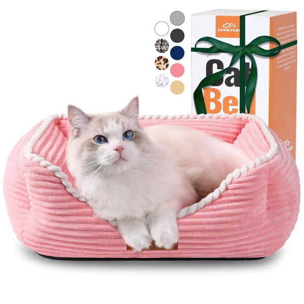 Cama para mascotas Zerbuger para gatos y perros, rectangular, relajante y esponjosa
