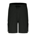 thumbnail image 4 of Timoontee Men's Cargo Shorts Loose Fit Elastic Waist Drawstring Knee Length Shorts Quick Dry Summer Casual Shorts with Pockets Black L, 4 of 7