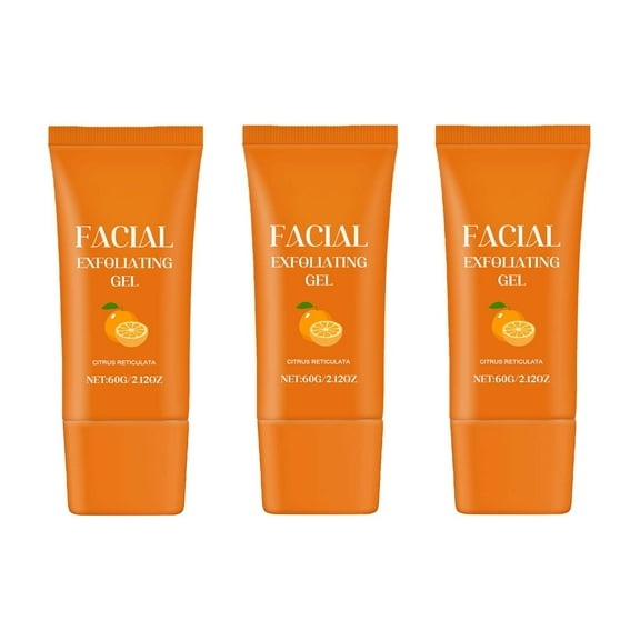 Facial Exfoliating Gel, Orange Enzyme Hydrating Facial Scrub, Deep Cleansing Moisturizing Orange Peeling Gel, Remove Blackheads, Rejuvenating Skin Repair for All Types Skin
