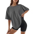 thumbnail image 4 of Gvdentm Women's Plus Size T Shirts Oversized Tees Summer Short Sleeve Crew Neck Loose Tunic Tops(Dark Gray,2XL), 4 of 7