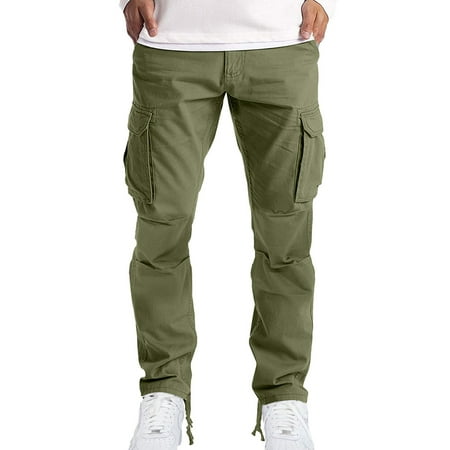 Sexy Dance Mens Trousers Mid Waist Tactical Pant Solid Color Cargo