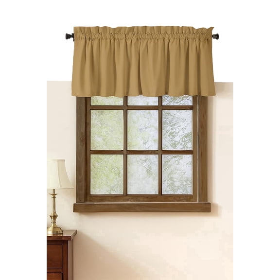 Native Fab Set of 2 Valance Curtains for Windows 54"x18" for Living Room Bedroom Kitchen Windows Bathroom, Farmhouse Vintage Curtain Valances Rod Pocket - Beige Natural
