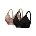 thumbnail image 3 of Xdegoge 2 Pcs Bra Set for Women Floral Lace Adjustable Straps Wireless Padded Support Underwear Decorative Bow Detail, Full Coverage All Day Brassiere, 3 of 3