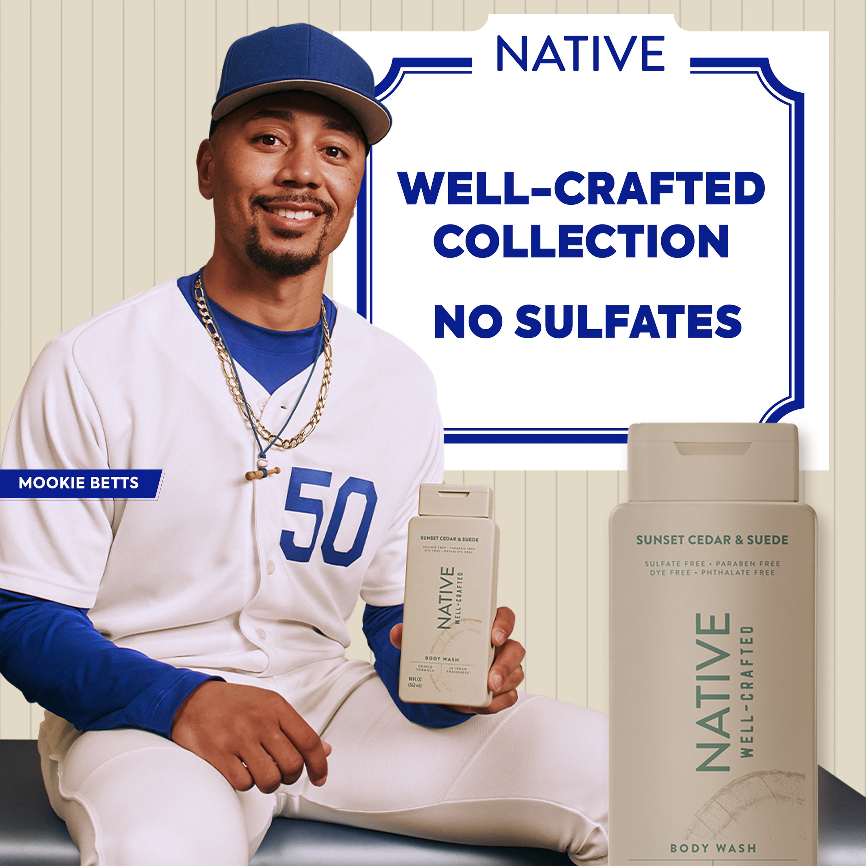Native Men's Body Wash, Sunset Cedar & Suede, Sulfate Free, Well-Crafted, 18 fl oz