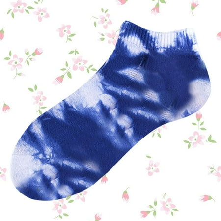 

Zzwxwb Socks For Women&Men 1 Pair Of Women S Casual Fashionable Tie Dyed Comfortable Cotton Socks Blue