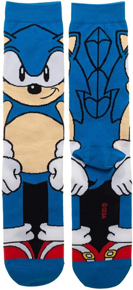 Sega Sonic The Hedgehog Shadow Character 360 Profile Crew Socks