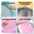 thumbnail image 3 of Juego de 5 piezas de cojines gruesos para inodoro de baño, suave y cálido, tela elástica lavable para fácil ajuste, cómoda tapa de inodoro, funda para silla (estilo calabaza) JAMW Sencillez, 3 of 4