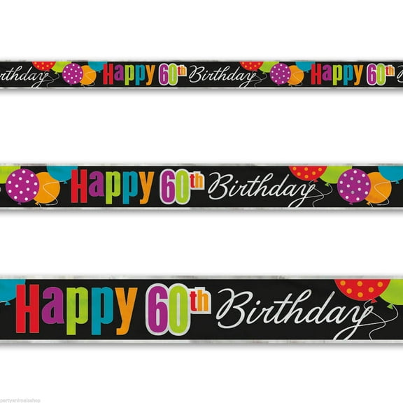 12 Ft. Happy 60TH Birthday Foil Banner Party Supplies
