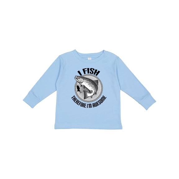 Inktastic Funny Fishing Joke I Fish Therefore Im Awesome Boys Long Sleeve Toddler T-Shirt
