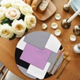 thumbnail image 2 of Round Placemats Abstract Geometric 15 inch Set of 2 Table Mats for Dining Table Mid Century Pink Nordic Heat Resistant Non-Slip Kitchen & Home Decorative Place Mat Set, 2 of 8
