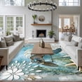 thumbnail image 3 of Retro Sea Turtles Large Area Rugs 6x9 ft Ocean Sea Stars Corals Animal Washable Rug Non Slip Indoor Carpet Absorbent Floor Mat for Living Room Bedroom Dining Room, 3 of 9