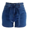 thumbnail image 7 of Gubotare Jean Shorts for Women Denim Women's Casual Ripped Denim Shorts High Rise Distressed Rolled Hem Jeans Shorts (Light Blue,Size M), 7 of 7