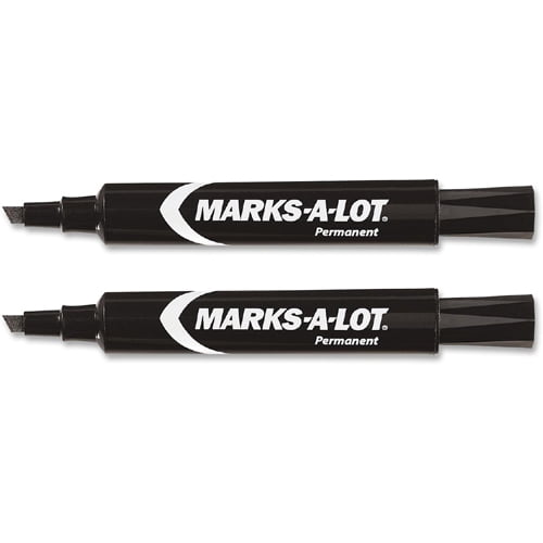 Marks-A-Lot Permanent Marker, Regular Desk-Style Size, Chisel Tip