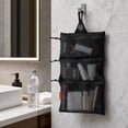 thumbnail image 7 of Hanging Toiletry Bag, Lightweight Roll-Up Travel Organizer with 3 Mesh Zipper Compartments, Water-Resistant Makeup Storage for Camping & Travel, 7 of 7