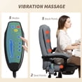 thumbnail image 3 of Chaise de Bureau Grise Inclinable avec Repose-Pieds et Massage par Vibration à 7 Points – Chaise de Bureau à Hauteur Réglable pour le Confort et la Détente à la Maison, 3 of 7
