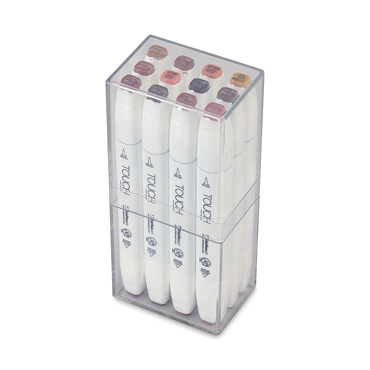 Shinhan Touch Twin Brush Markers - Set of 12, Warm Greys