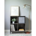 thumbnail image 3 of Crosley Furniture Jacobsen Wood Record Storage Bookcase with Speaker in Black, 3 of 10