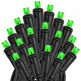 thumbnail image 4 of Novelty Lights 34ft Christmas String Lights, 100 Green LED Bulbs on Black Wire, 4" Spacing, Connectable Indoor Outdoor Commercial Grade Lighting for Holidays Patio Weddings, 4 of 6
