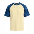 thumbnail image 5 of Dresfit Tops Women Crewneck Waffle Knit Shirts Summer 2026 Denim Short Sleeve Baseball Blouses Breathable Plus Size Color Block Outdoor T Shirt 2XL, 5 of 7