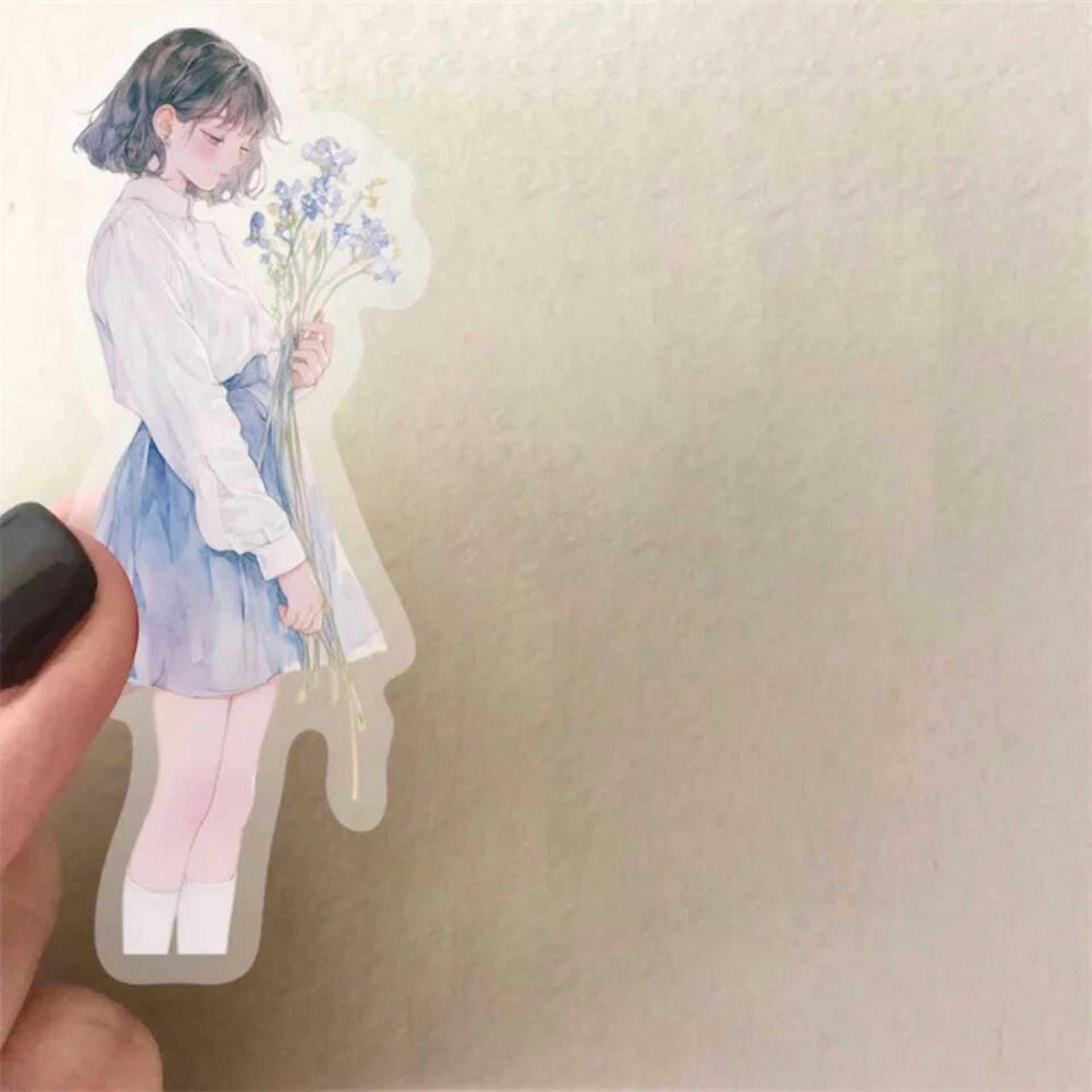 50Pcs Kawaii Fashion Girl Pet Sticky Sticker Aesthetic Korean Stationery Diy Dec
