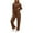 Brown, variant on Valora Women Fashion Outfit Women's Trousers Suit for Daily Wear Comfortable Tracksuit Set featuring Round Neck Top and Relaxed Fit Pants Ideal for Travel and Casual Autumn/