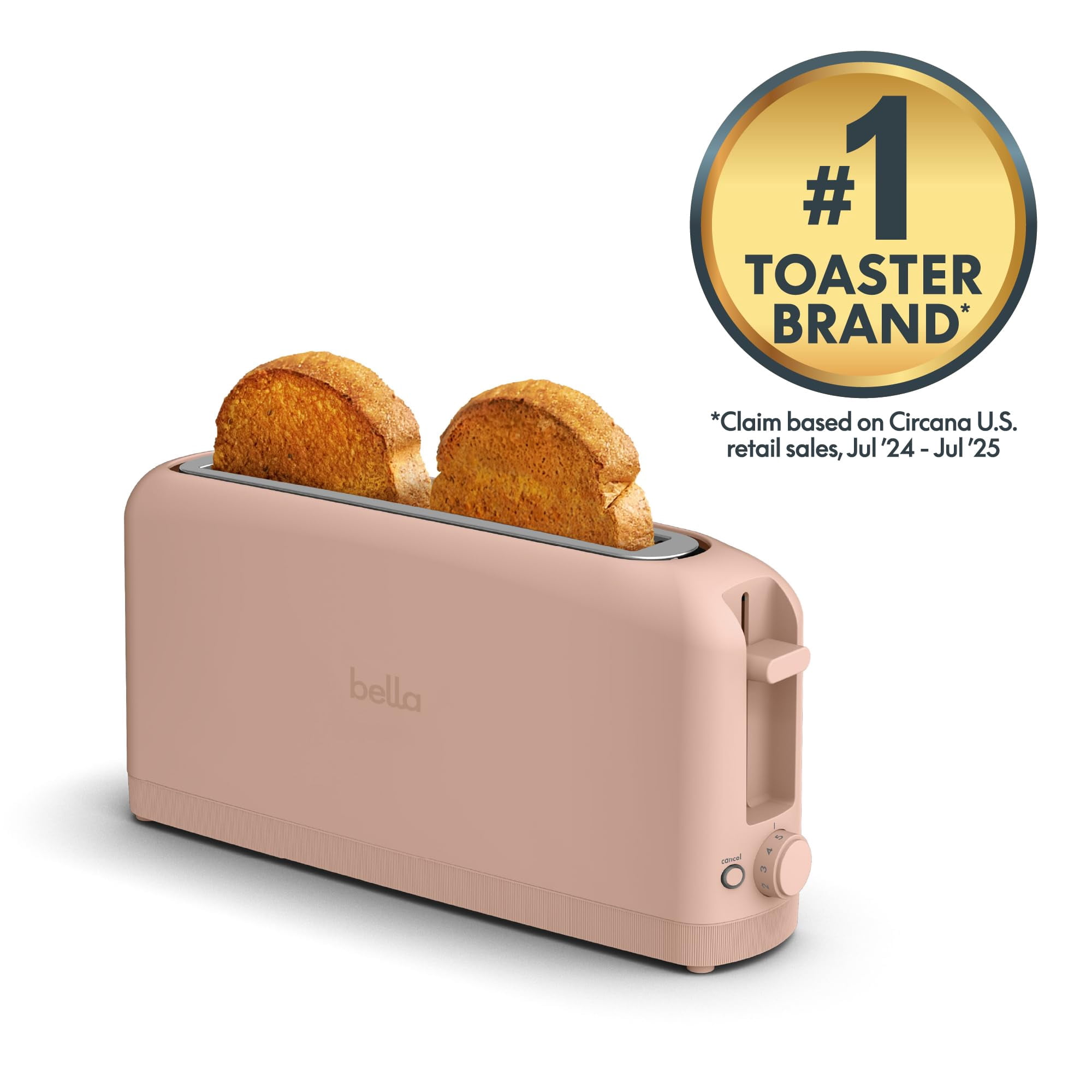 2 Slice Slim Toaster, Fits-anywhere™ Kitchenware, 6 Setting Shade Control with Reheat & Cancel Buttons, Fits Sourdough, 10” Long Slot, Anti Jam & Auto Shutoff, 900 Watt,
