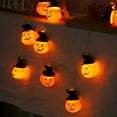 thumbnail image 4 of LENDOUR Halloween Decoration Pumpkin String Lights 20LED, 2Modes joyful Pumpkin String Lights Wizard Hat Halloween Light String 10FT for Home Party Decor, 4 of 9