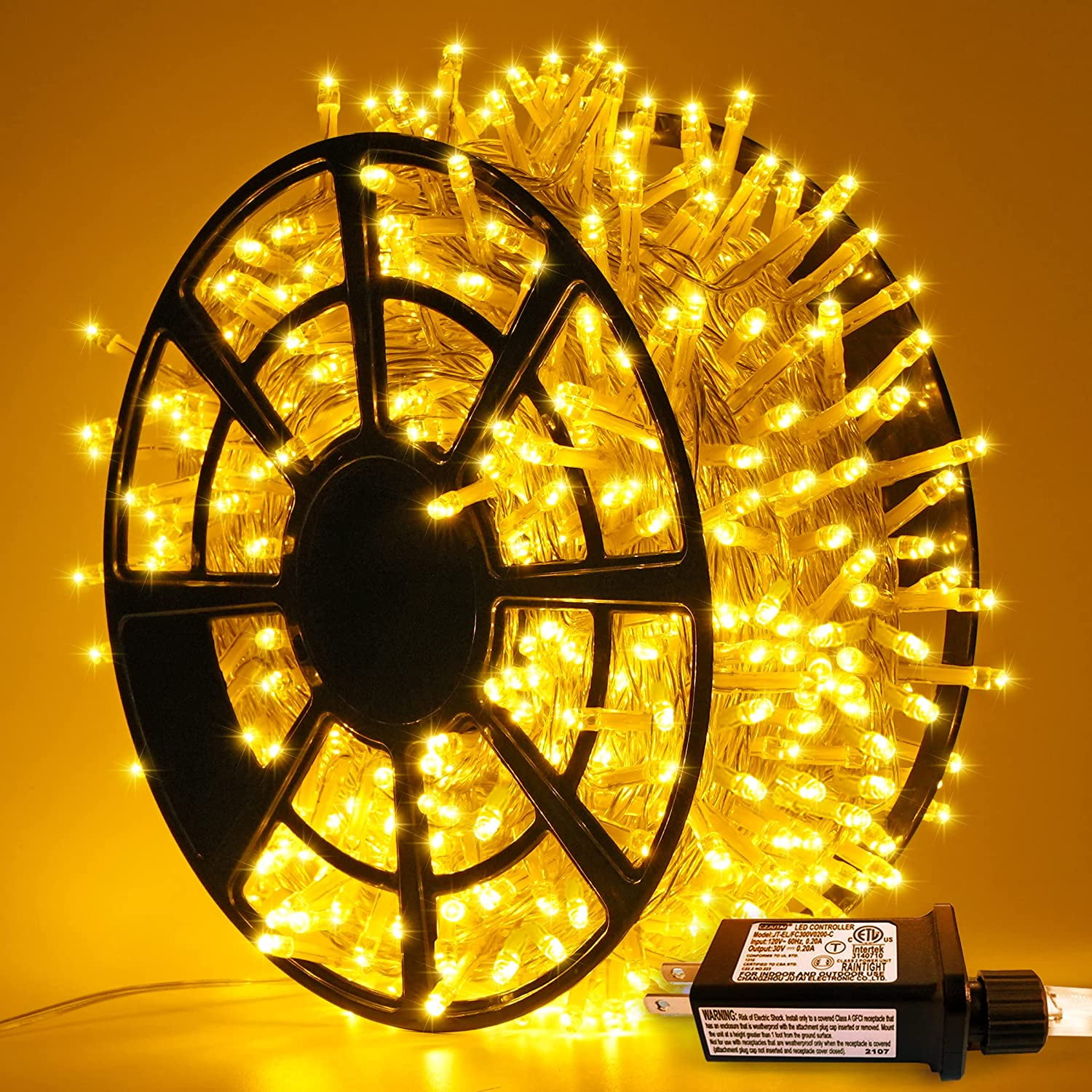 JMEXSUSS 163ft 500 LED Warm White Christmas Lights Outdoor Waterproof