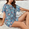 thumbnail image 6 of Bingfone Independence With Gnome Print Pajamas Sets for Women Soft Short-Sleeved Pjs with Lounge Shorts Two Piece Sleepwear, 6 of 8
