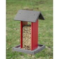 Outdoor Leisure Products, Model GM18GR,  High Density Poly Resin Tall Bird Feeder, Gray and Bright Red,