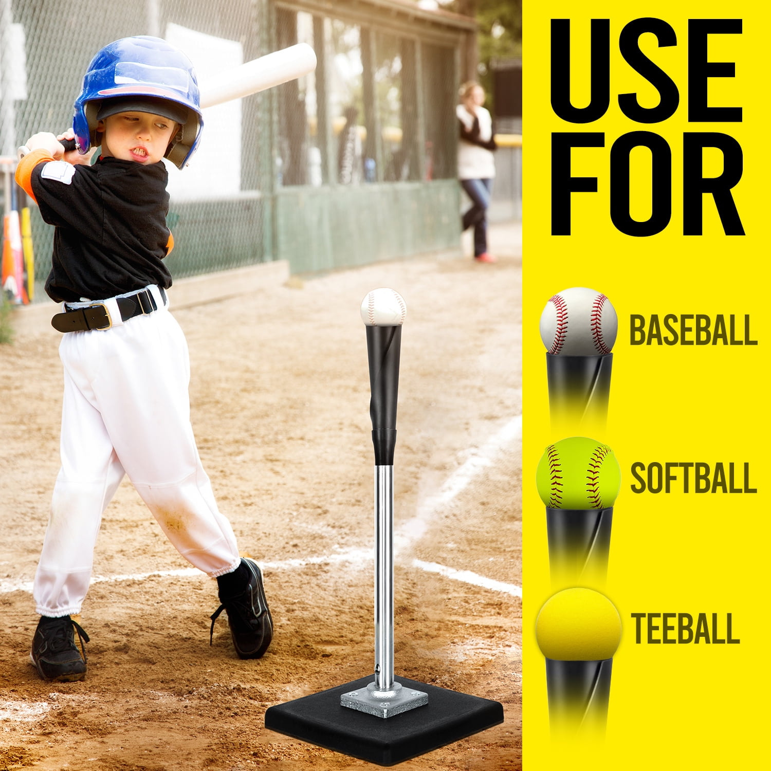 CureCalor Portable Batting Tee for Baseball,  25-37" Adjustments Easy Transport Premium Baseball Tee