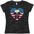 thumbnail image 3 of Inktastic Pug Dog Patriotic US Flag Heart Women's T-Shirt, 3 of 5
