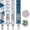 thumbnail image 1 of Juego de pinzas para chupetes Dodo Babies, soporte universal de 5 piezas, azul, 1 of 6