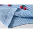 thumbnail image 7 of Bobifish Baby Light Blue Crew Neck Sweater Red Cherry Applique Long Sleeve Soft Cute Kids Outdoor Activities & Home Wear Daily Knitted Pullover Top, 7 of 7