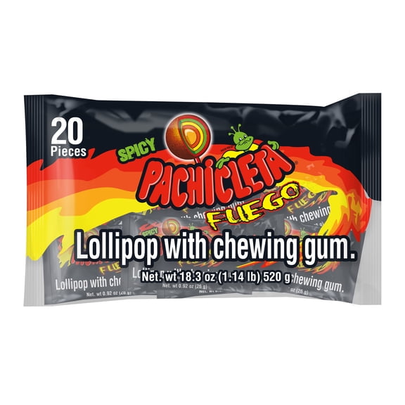 Pachicleta Fuego Coated Pops with Chewing (18.2oz/20 pieces)