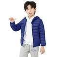 thumbnail image 2 of Huowey Little Boy Girl Coat Winter Warm Hooded Puffer Jackets Solid Color Coats Lightweight Padded With Pocket Streetwear,Bu1,8-9 Years, 2 of 5