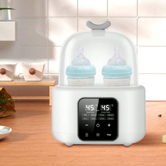 Double Bottle Warmer for Baby, Dual Milk Bottle Warmer with Smart Temperature Control, LED Display, Breast Milk & Formula Heater, Baby Food Warmer and Defrost Function