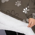 thumbnail image 3 of Oversized Wearable Blanket Hoodie,Brown Dog Paw Footprint Sherpa Blanket Hoodie with Super Pockets,Super Warm Fuzzy Pullover for Women & Men, 3 of 6