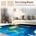 thumbnail image 2 of Flatwoven High Traffic Area Rug, Chic Abstract World Map Aesthetic, Non Slip, Stain Resistant, Washable Area Rugs for Living Room, Bedroom(Blue, 4X6), 2 of 8