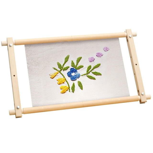 Marco de Bordado Needlepoint Tapiz de Bordado Marco de Pergamino Marco de Punto de Cruz de Madera de Haya Marco de Estiramiento Needlepoint Removible Marco de Costura Herramienta Cuadrada para Bordad