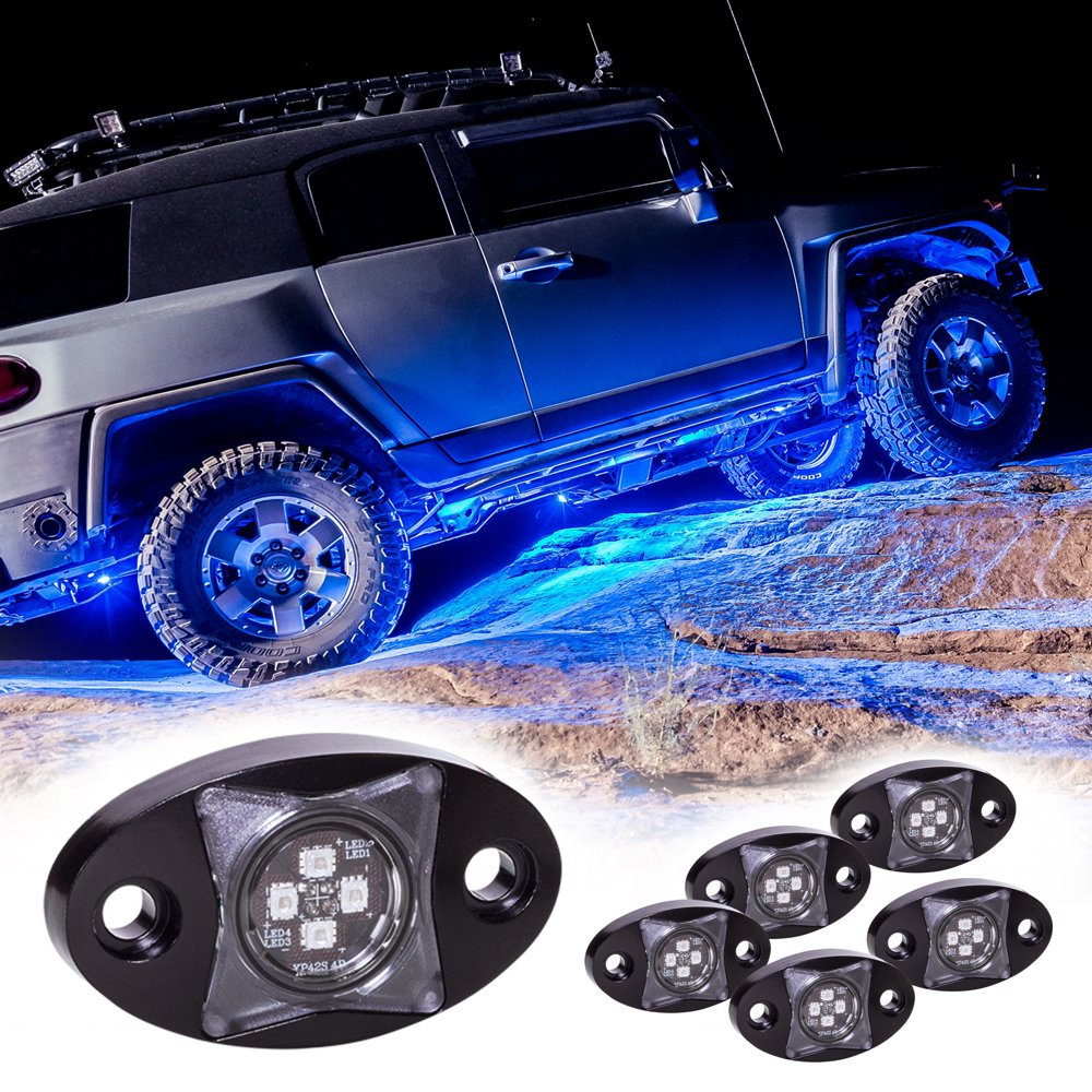 6 pc LAMPHUS StarDust BLUE LED Offroad Rock Light for 4x4 4wd Truck ATV