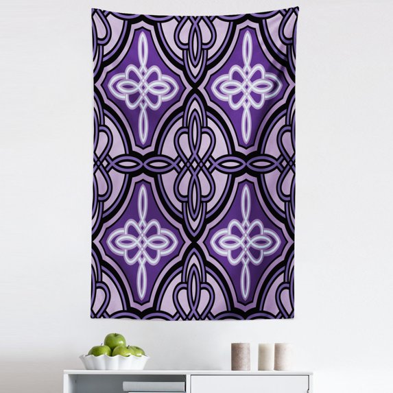 Purple Tapestry, Unique Celtic Knot with Swirling and Twisted Line Details Print, Fabric Wall Hanging Decor for Bedroom Living Room Dorm, 5 Sizes, Violet Lilac, by Ambesonne