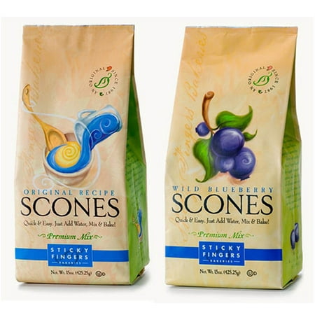 Simply Scones - Sticky Fingers Bakeries Original & Wild Blueberry Premium Scones Mix 16 Oz. Set of 2