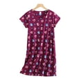 thumbnail image 3 of Soft Knit Nightgown Round Neck Short Sleeve Sleepwear Plus Size Home Dress, 3 of 5