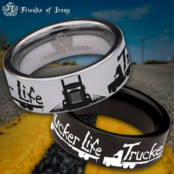Trucker Life Tungsten Carbide Ring